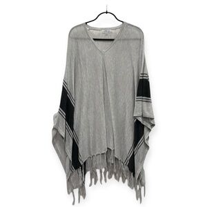 Gray and Black Striped Poncho